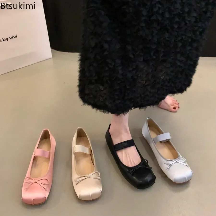 New 2025 Spring Women's Silvery Flat Bottom Satin Ballet Slippers Shallow Water Boat Shoes for Women Ladies Shoes Gentle Style
New 2025 Spring Women's Silvery Flat Bottom Satin Ballet Slippers Shallow Water Boat Shoes for Women Ladies Shoes Gentle Style