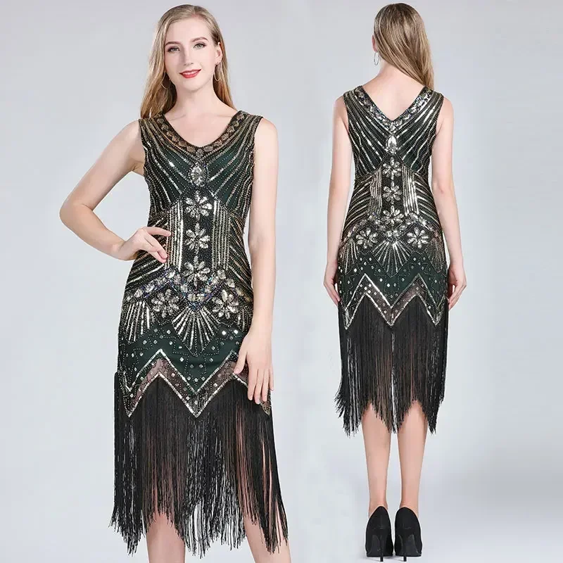 Women Club Party Dress 1920s High Quality Sequin Ballroom Dresses Beaded Modern Dance Dress Women Latin Dance Costumes
Women Club Party Dress 1920s High Quality Sequin Ballroom Dresses Beaded Modern Dance Dress Women Latin Dance Costumes