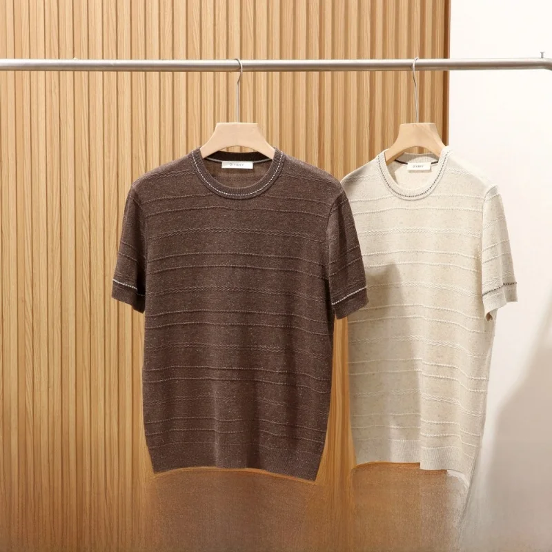 Linen Silk Men's Short Sleeve T-Shirt Breathable Comfortable Modern Style round Neck Pure Color Summer Fashion
Linen Silk Men's Short Sleeve T-Shirt Breathable Comfortable Modern Style round Neck Pure Color Summer Fashion