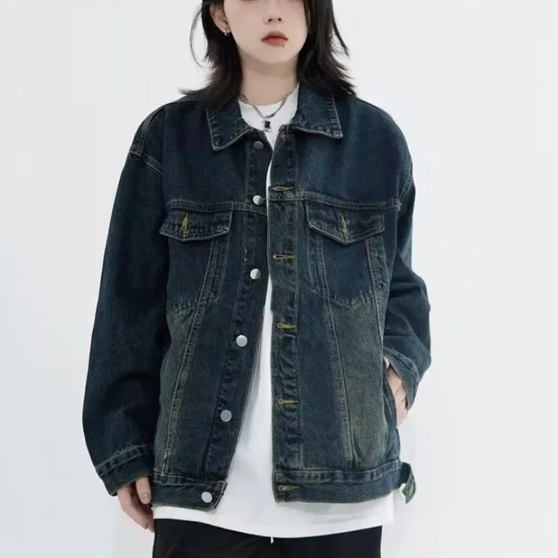 Autumn Vintage Streetwear Women's Denim Coat Single Breasted Loose Jean Shirt Female Denim Jacket Women Blue Split Woman Top
Autumn Vintage Streetwear Women's Denim Coat Single Breasted Loose Jean Shirt Female Denim Jacket Women Blue Split Woman Top