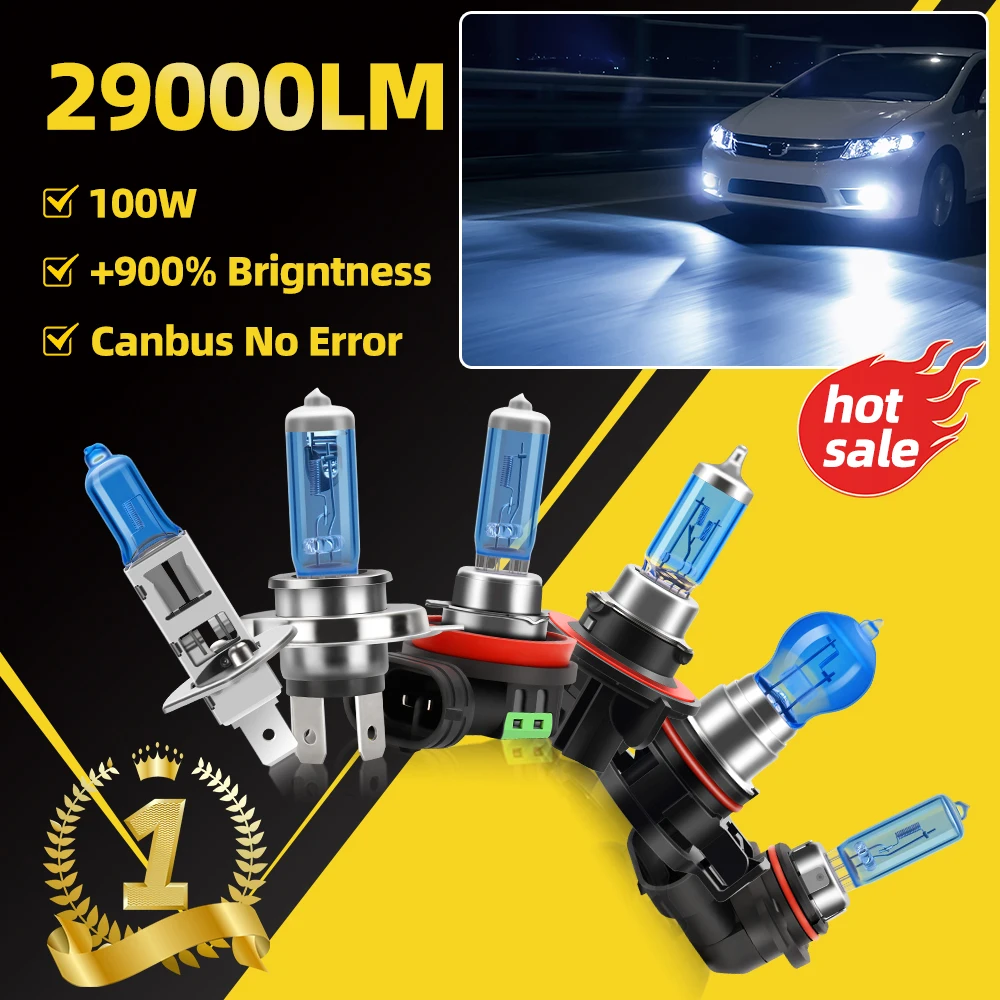 29000LM 9012 9145 9005 H1 H8 H9 H11 Halogen Blub H7 100W Car Halogen Light Bulbs On Cars H4 Car Bulbs 12V Tahoe Car accessories
29000LM 9012 9145 9005 H1 H8 H9 H11 Halogen Blub H7 100W Car Halogen Light Bulbs On Cars H4 Car Bulbs 12V Tahoe Car accessories