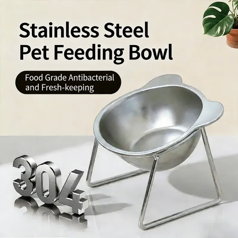 New 304 Stainless Steel Elevated Cat Bowl 15° Tilted Raised Design with Neck Guard, Healthy Feeding, Shatterproof for Cats
New 304 Stainless Steel Elevated Cat Bowl 15° Tilted Raised Design with Neck Guard, Healthy Feeding, Shatterproof for Cats