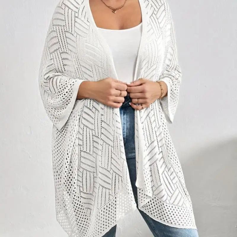 Легкий дышащий белый вязаный открытый кардиган для женщин больших размеров, Новое поступление 2025 года, трансграничный воротник с воротником «Принц»...
Легкий дышащий белый вязаный открытый кардиган для женщин больших размеров, Новое поступление 2025 года, трансграничный воротник с воротником «Принц»...