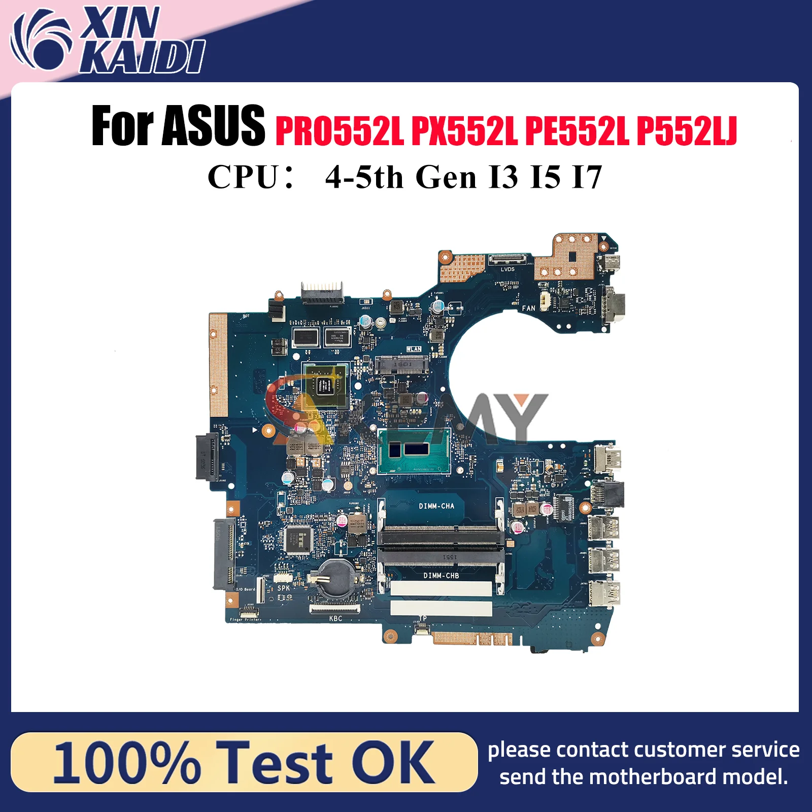 P552LJ Laptop Motherboard For ASUS ProArt PX552L P552LJ PRO552L PE552L P552L Notebook Mainboard With I3 I5 I7 CPU 100% tests OK
P552LJ Laptop Motherboard For ASUS ProArt PX552L P552LJ PRO552L PE552L P552L Notebook Mainboard With I3 I5 I7 CPU 100% tests OK