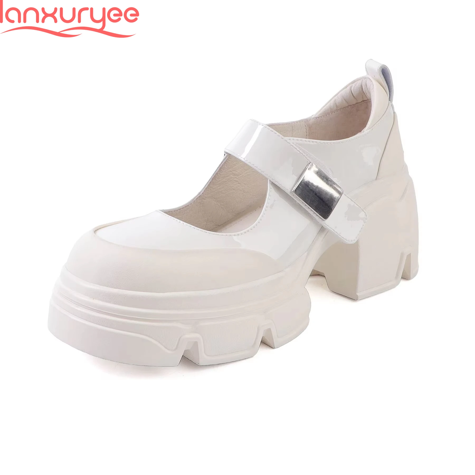 Lanxuryee Fashion Cow Leather Round Toe Elegant Spring Autumn Mary Janes Shoes Chunky High Heels Dating Casual Brand Women Pumps
Lanxuryee Fashion Cow Leather Round Toe Elegant Spring Autumn Mary Janes Shoes Chunky High Heels Dating Casual Brand Women Pumps