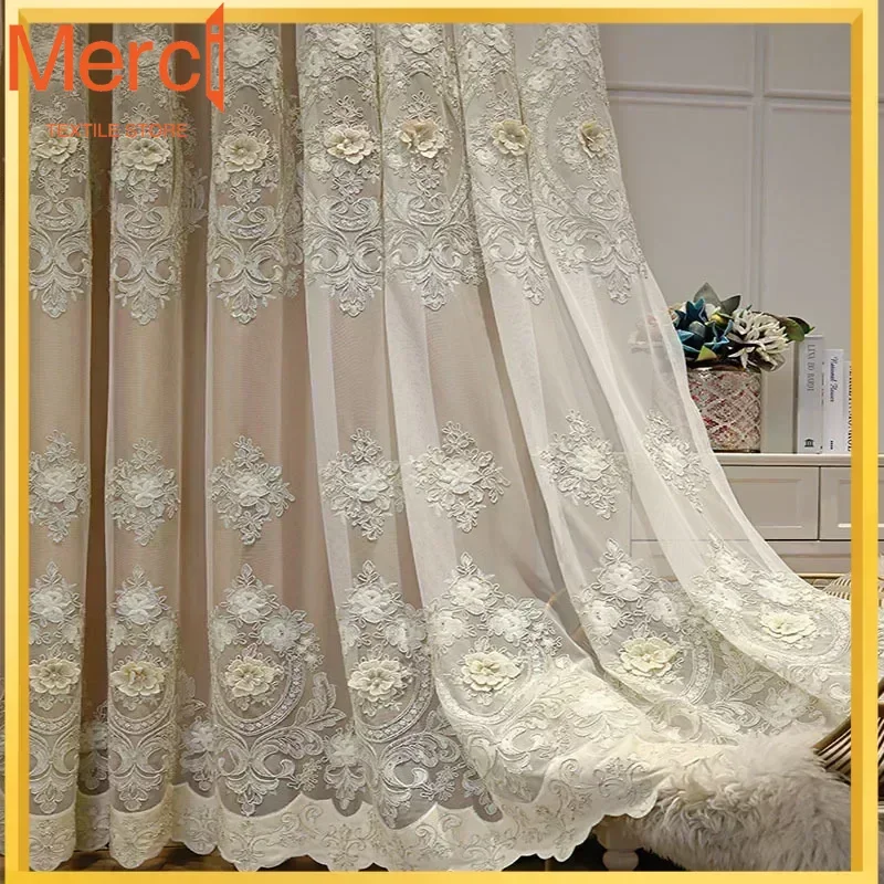 European Luxury Tulle Imitation Satin Royal Home Double Layer Romantic Curtains For Living Room Bedroom Dining Embroidery Yarn
European Luxury Tulle Imitation Satin Royal Home Double Layer Romantic Curtains For Living Room Bedroom Dining Embroidery Yarn
