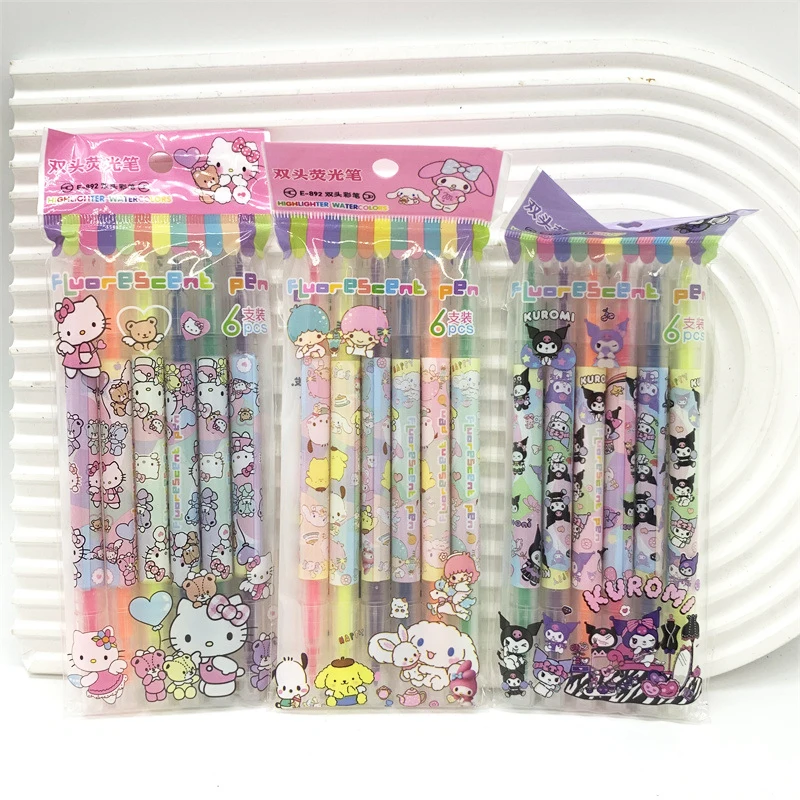 12bag/ лот Sanrio Kawaii Kuromi Cat маркер 6 цветов двойной флюоресцентный маркер карандаши рисования ручки офиса школьные принадлежности
12bag/ лот Sanrio Kawaii Kuromi Cat маркер 6 цветов двойной флюоресцентный маркер карандаши рисования ручки офиса школьные принадлежности