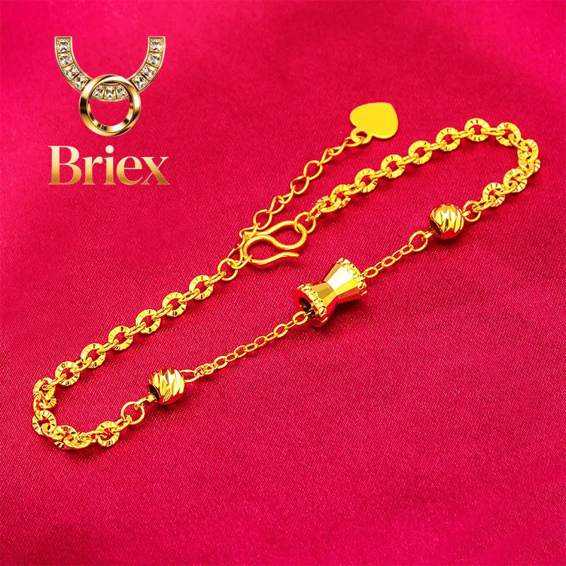 Briex Jewelry 24K Gold AU999 Premium Slim Waist Women's Bracelet - 3D S-Shaped Pendant + Polished Chain, Slim Chain Flattering
Briex Jewelry 24K Gold AU999 Premium Slim Waist Women's Bracelet - 3D S-Shaped Pendant + Polished Chain, Slim Chain Flattering