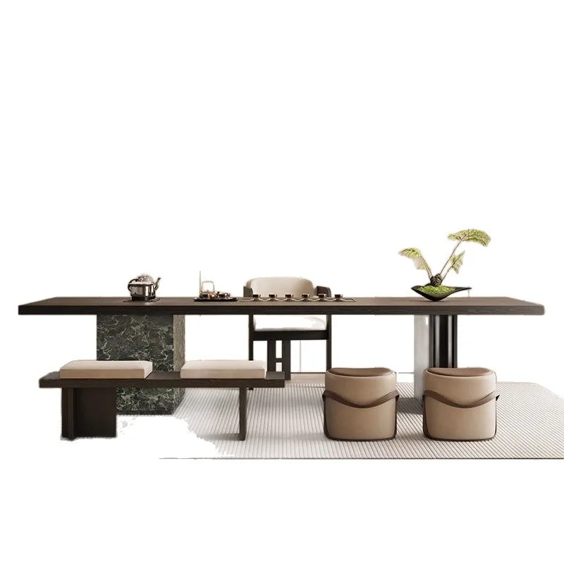 Modern simple island platform large board solid wood tea table home living room office
Modern simple island platform large board solid wood tea table home living room office