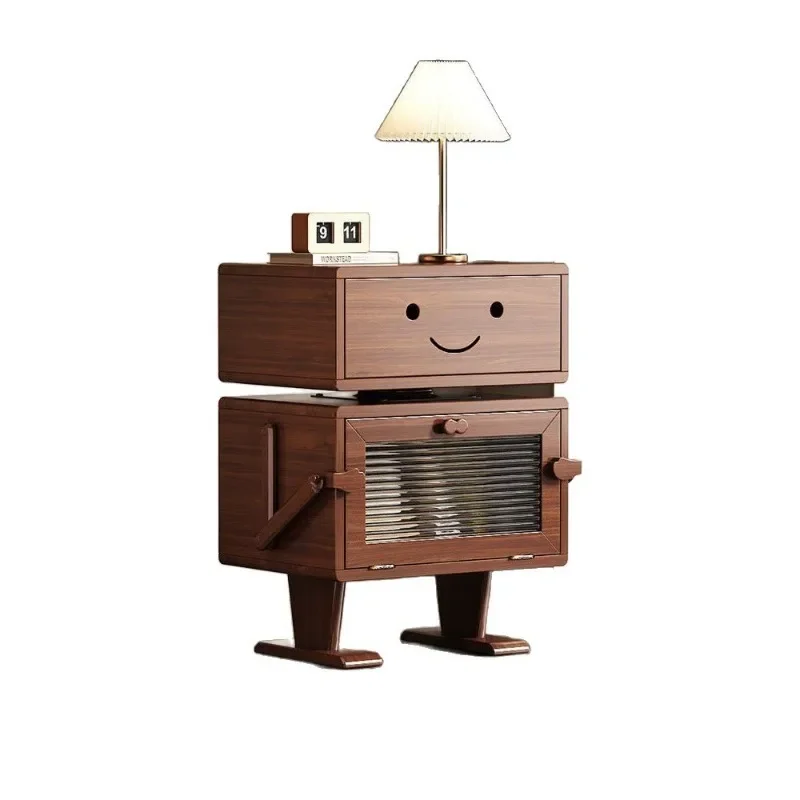 Solid wood bedside table high cabinet, retro bedroom with lamp locker living room
Solid wood bedside table high cabinet, retro bedroom with lamp locker living room