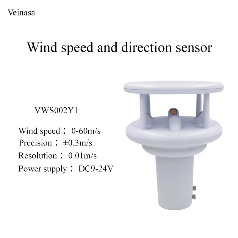 VWS002Y1 Ultrasonic Wind Speed Direction Meter 0-60m/s Stainless Steel -30-70C Mini Direction Sensor Sonic Anemometer Unit
VWS002Y1 Ultrasonic Wind Speed Direction Meter 0-60m/s Stainless Steel -30-70C Mini Direction Sensor Sonic Anemometer Unit