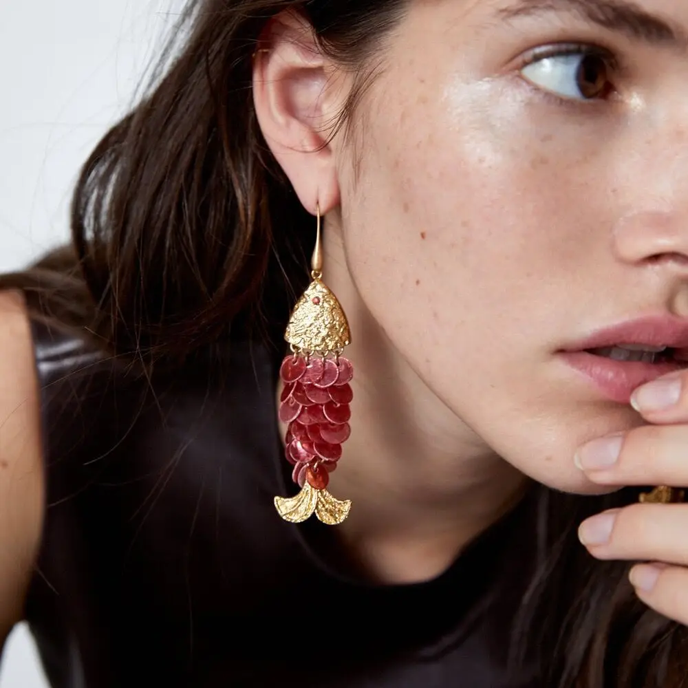 Vintage Creative Fish Drop Earrings For Women Jewelry Runway Party T Show Fancy Trendy Boho INS Japan Korea
Vintage Creative Fish Drop Earrings For Women Jewelry Runway Party T Show Fancy Trendy Boho INS Japan Korea