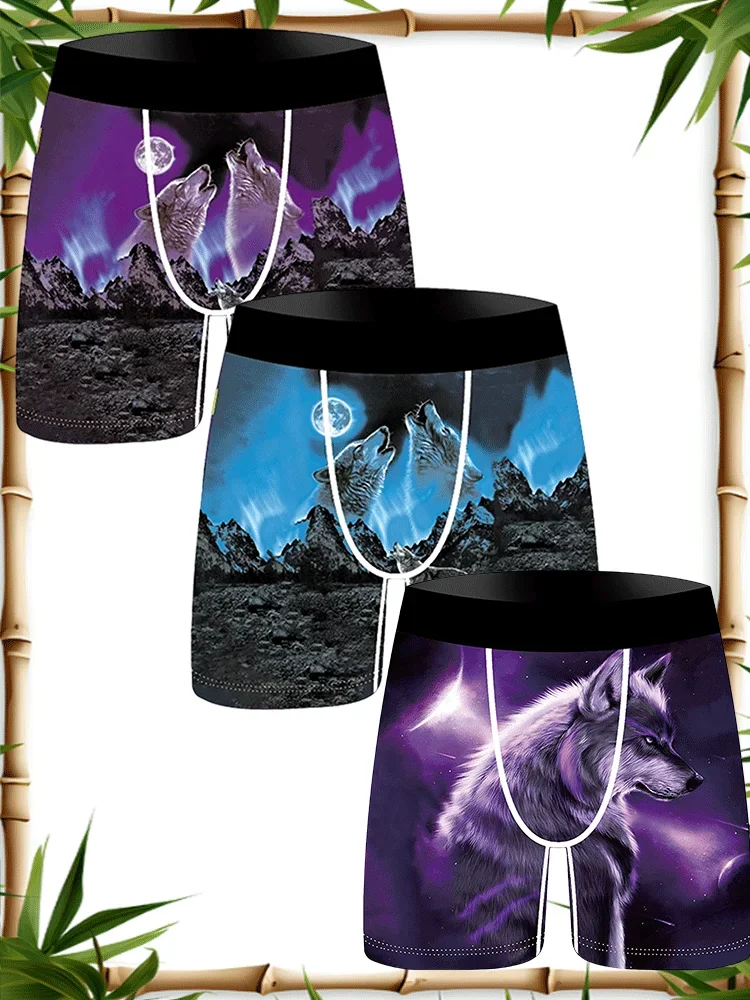 3Pcs Men's Boxer Briefs Breathable and Comfortable Men's Underwear Trendy Lion Wolf Fashion Men's Novelty Underpant
3Pcs Men's Boxer Briefs Breathable and Comfortable Men's Underwear Trendy Lion Wolf Fashion Men's Novelty Underpant
