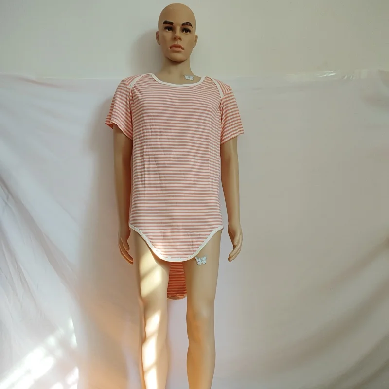 Sexy Couple Stripe Cotton Bodysuit Snaps Loose Soft Comfortable Onesie Adult Baby Romper Home Clothing ABDL Clothes FKK Party
Sexy Couple Stripe Cotton Bodysuit Snaps Loose Soft Comfortable Onesie Adult Baby Romper Home Clothing ABDL Clothes FKK Party