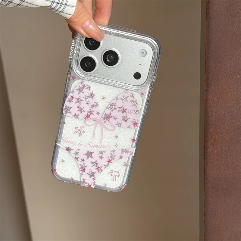 New Fashion iPhone case Y2K Bikini Print Phone Case For iPhone 15 16 17 Glitter Clear Cover With Holographic Star Design Summer
New Fashion iPhone case Y2K Bikini Print Phone Case For iPhone 15 16 17 Glitter Clear Cover With Holographic Star Design Summer