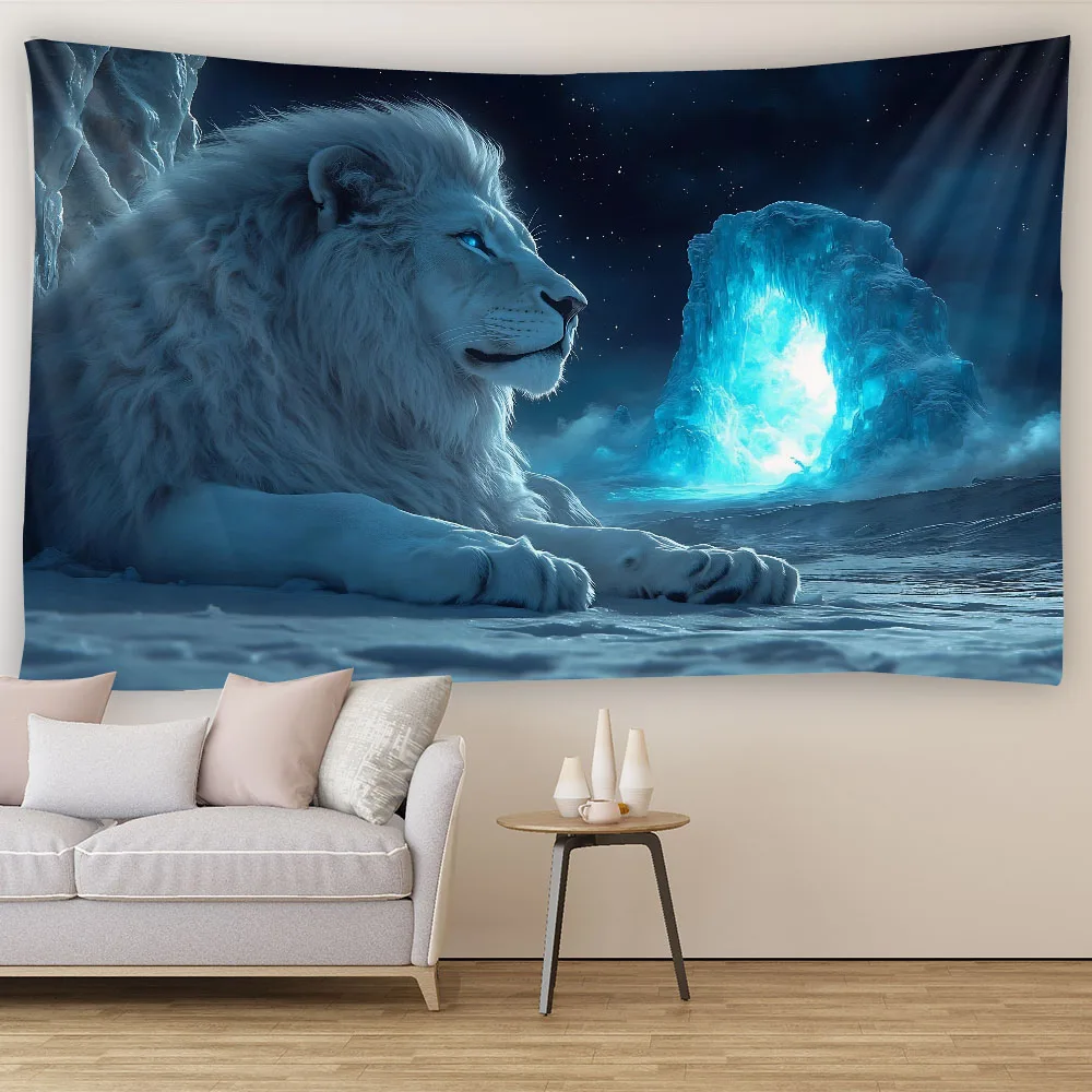 Modern Art White Lion Snow Scene Tapestry, Dreamy Art Painting Printed Home Wall Hanging, Polyester Fabric, Dormitory Decoration
Modern Art White Lion Snow Scene Tapestry, Dreamy Art Painting Printed Home Wall Hanging, Polyester Fabric, Dormitory Decoration