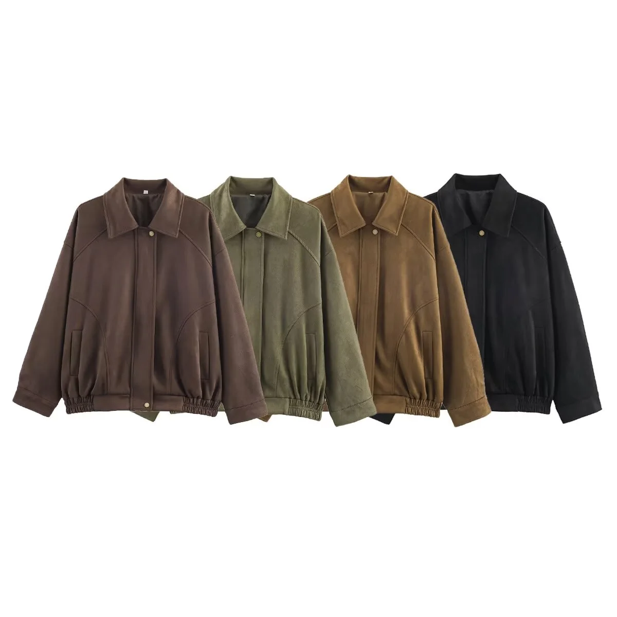 Осень 2021, новая женская повседневная модная замшевая куртка в стиле ретро с лацканами и длинными рукавами, короткая куртка-пилот 
Осень 2021, новая женская повседневная модная замшевая куртка в стиле ретро с лацканами и длинными рукавами, короткая куртка-пилот