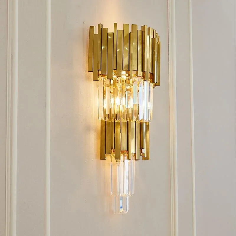 Postmodern hotel luxury wall lamp crystal LED wall lamp Nordic room decoration background wall living room bedroom bedside lamp
Postmodern hotel luxury wall lamp crystal LED wall lamp Nordic room decoration background wall living room bedroom bedside lamp