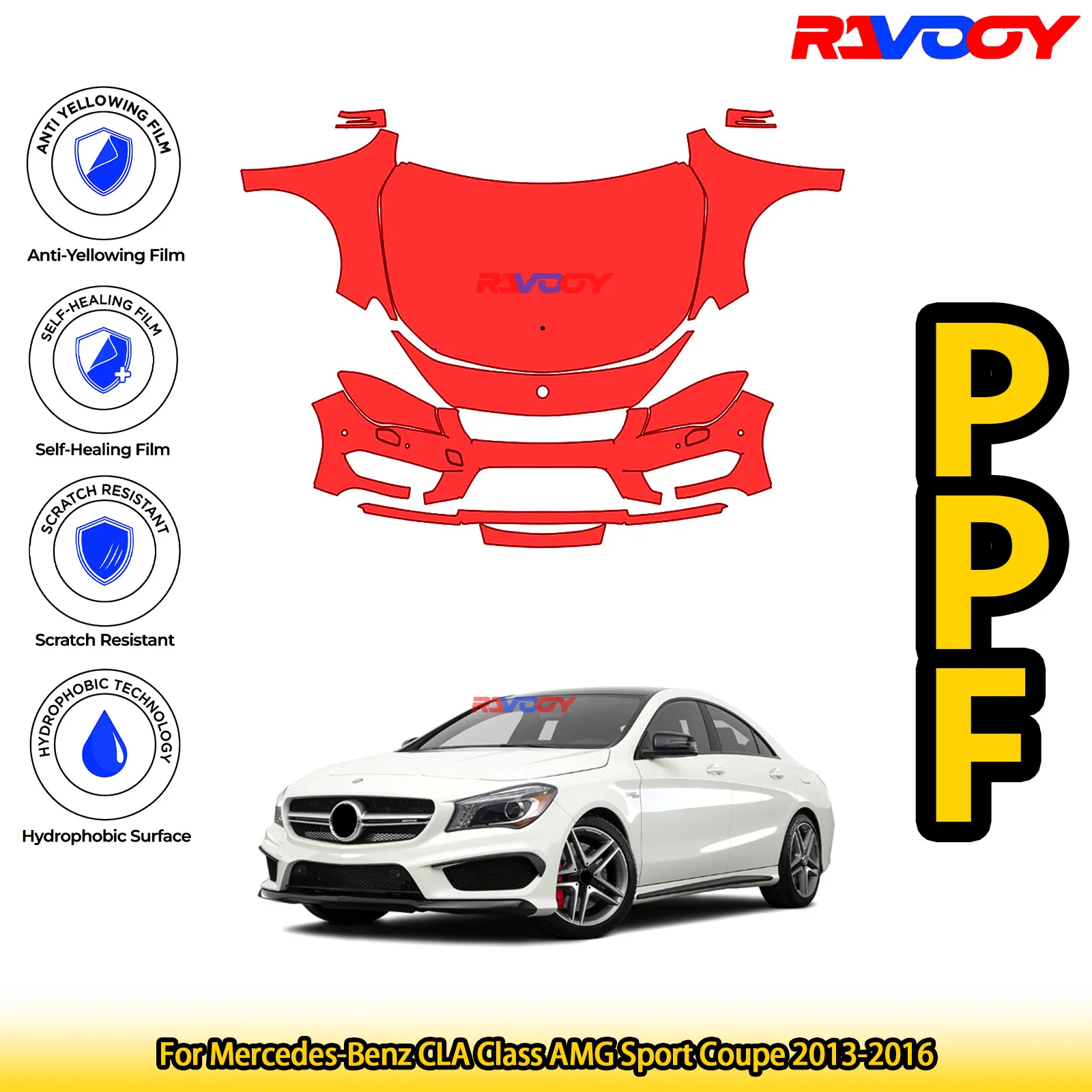 For Mercedes-Benz CLA Class AMG Sport Coupe 2013-2016 Glossy Matte Black Precut front PPF Kit Paint Protection Film
For Mercedes-Benz CLA Class AMG Sport Coupe 2013-2016 Glossy Matte Black Precut front PPF Kit Paint Protection Film