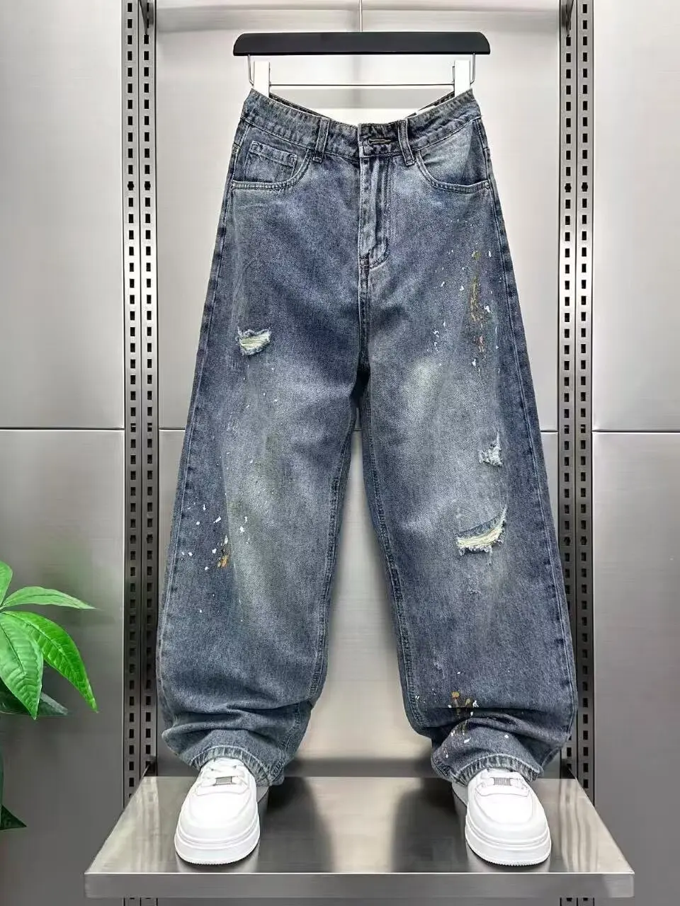 Retro Washed Distressed Ink Splatter Men's Jeans Summer 2026 Loose Straight Leg Pants Youthful Trendy Brand Stone Wash
Retro Washed Distressed Ink Splatter Men's Jeans Summer 2026 Loose Straight Leg Pants Youthful Trendy Brand Stone Wash
