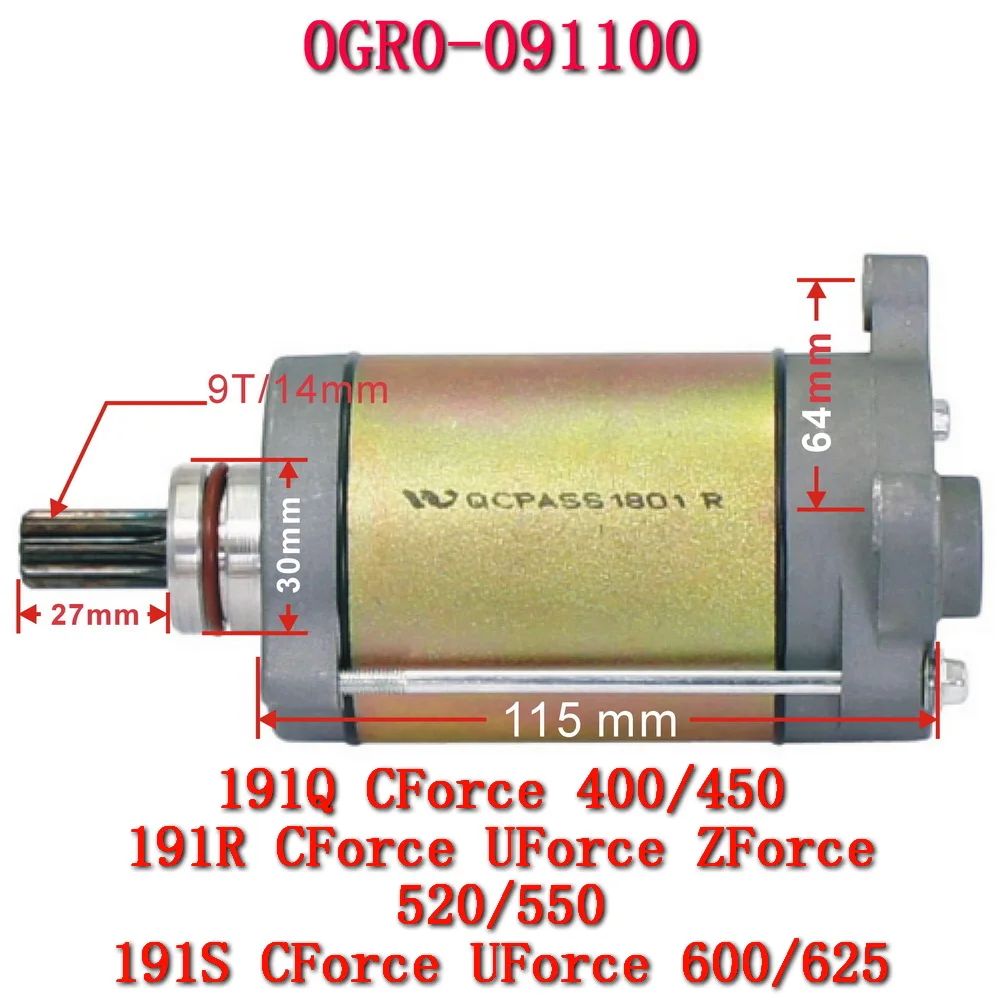 0GR0-091100 Starting Motor Fit 400 450 500 600 ZForce 550EX CForce 450S ATV SSV CF400ATR CF600ATR Starter Motor
0GR0-091100 Starting Motor Fit 400 450 500 600 ZForce 550EX CForce 450S ATV SSV CF400ATR CF600ATR Starter Motor