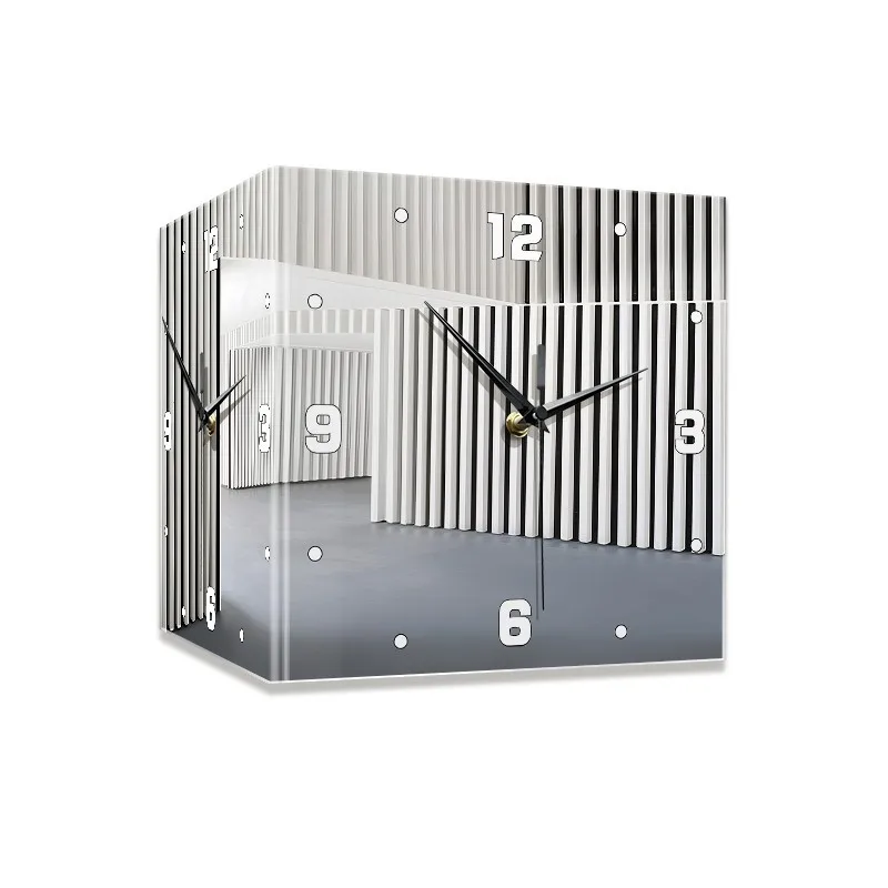 Abstract and simple, living room corner clock, household double-sided corner clock, wall hanging without punching
Abstract and simple, living room corner clock, household double-sided corner clock, wall hanging without punching