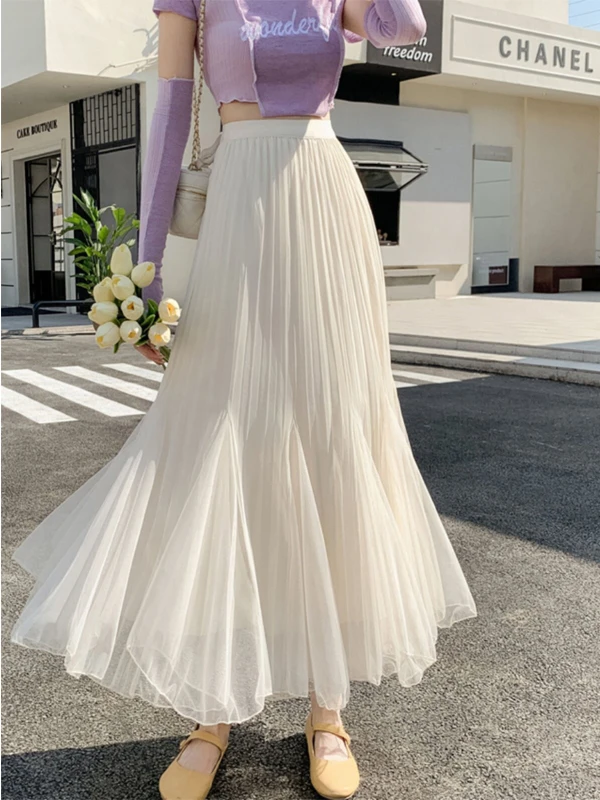 Women's Mesh Half Skirt Asymmetrical Midi A-Line Pleated Skirt High Waist Polyester Blend Comfortable Elastic Waist Summer 2026
Women's Mesh Half Skirt Asymmetrical Midi A-Line Pleated Skirt High Waist Polyester Blend Comfortable Elastic Waist Summer 2026