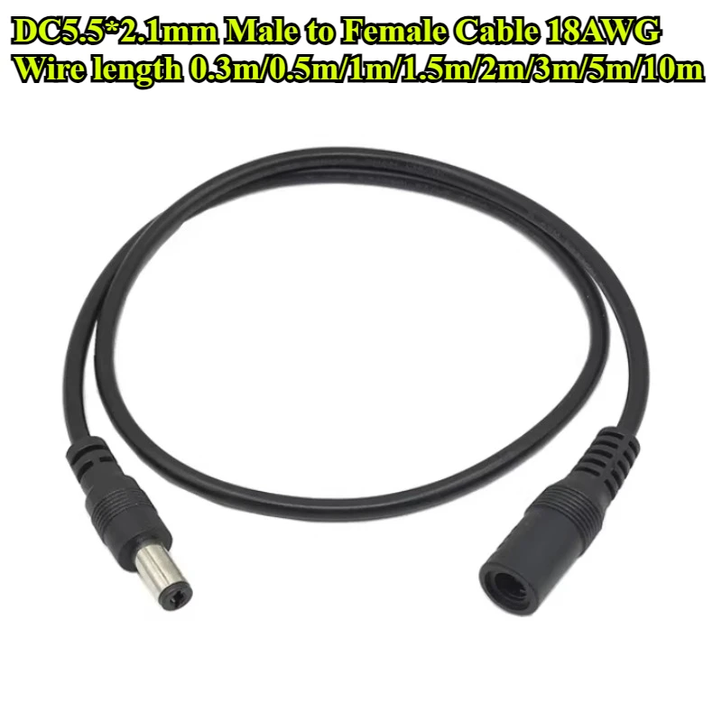 2Pcs DC Extension Cord 0.3/0.5/1/1.5-10m DC5.5*2.1mm 12V Male to Female Jack Power Cable for LED Strip Power Adapter CCTV Camera
2Pcs DC Extension Cord 0.3/0.5/1/1.5-10m DC5.5*2.1mm 12V Male to Female Jack Power Cable for LED Strip Power Adapter CCTV Camera