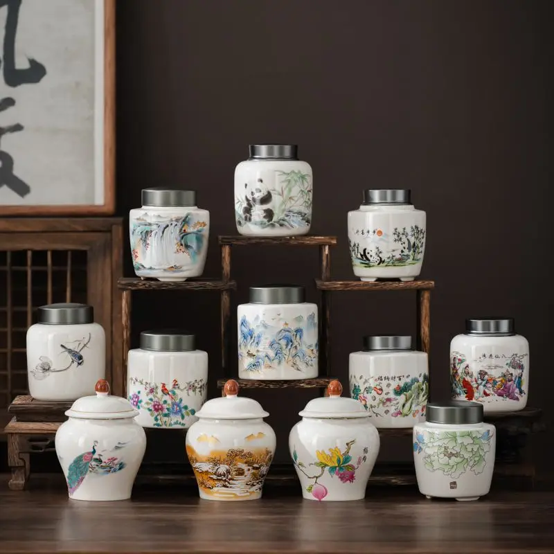 Creative Art Ceramics General Jar Moisture Resistant Sealed Jar with Lid Aluminum Lid Decorative Jar Crafts Interior Decoration
Creative Art Ceramics General Jar Moisture Resistant Sealed Jar with Lid Aluminum Lid Decorative Jar Crafts Interior Decoration