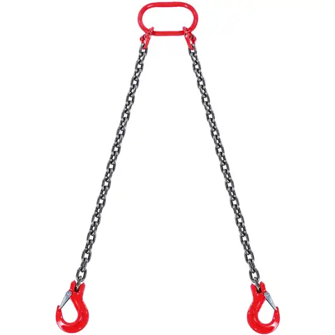 SucceBuy 3T 5ft Lifting Sling Chain 5/16 inch G80 Lifting Chains with 2 Leg Grab Hooks for Engine Hoist Engine Lift Chain
