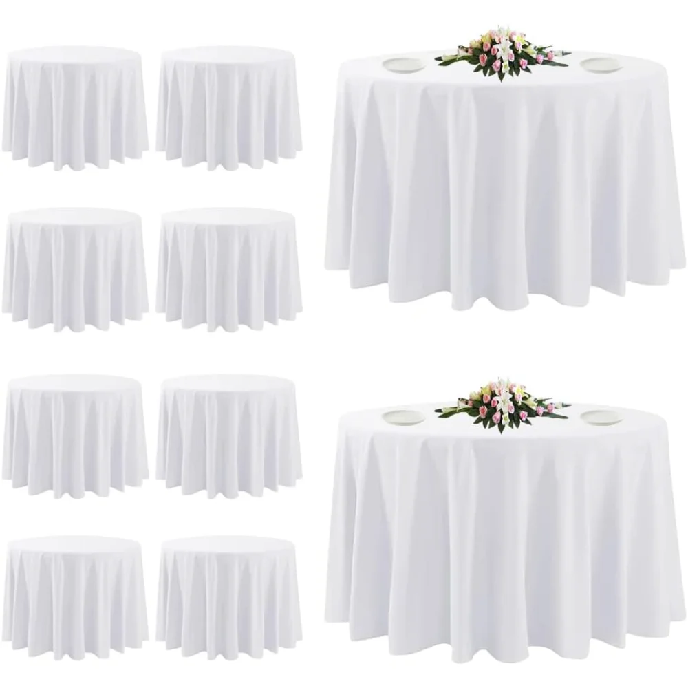 10 Pack White Round Tablecloths, 120 Inch Stain Resistant and Wrinkle Polyester Fabric Washable Table Cloth
10 Pack White Round Tablecloths, 120 Inch Stain Resistant and Wrinkle Polyester Fabric Washable Table Cloth