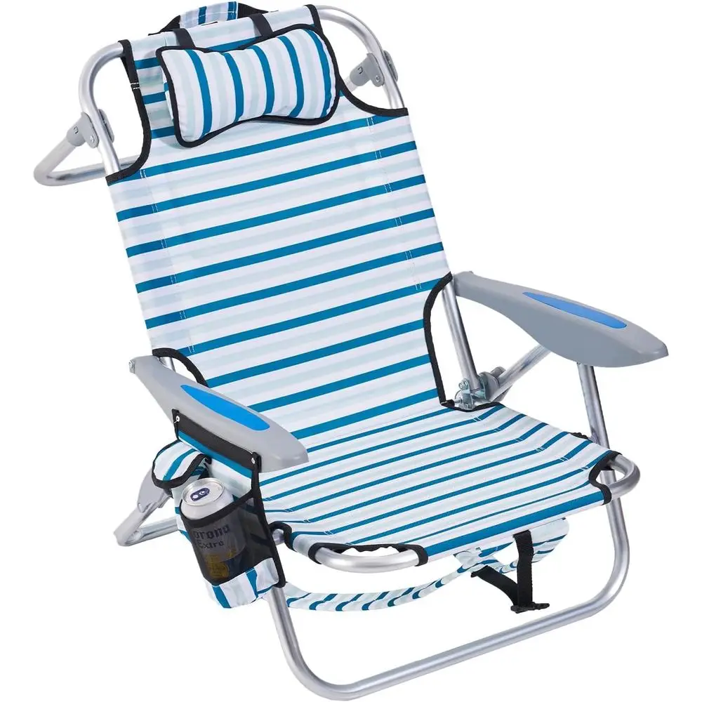 Adjustable Striped Outdoor Reclining Beach Chair with Cup Holder for Adults
Adjustable Striped Outdoor Reclining Beach Chair with Cup Holder for Adults