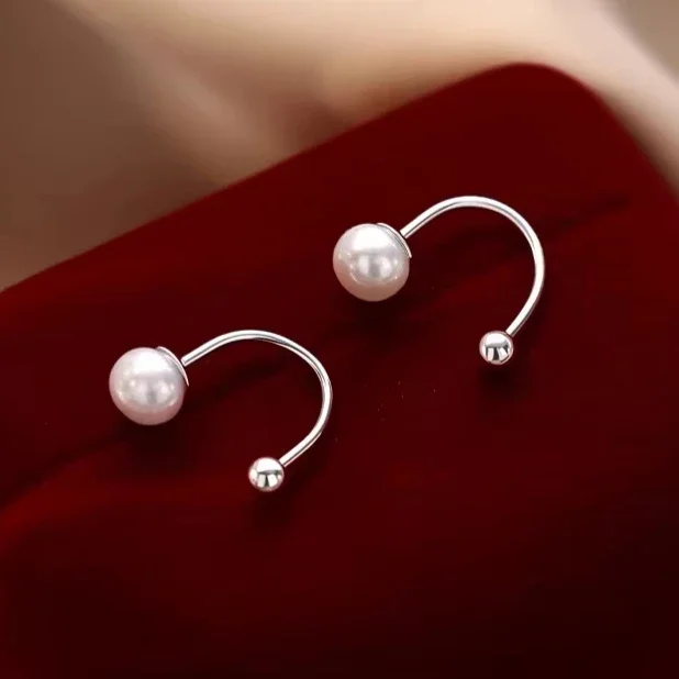 Real 925 Sterling Silver Round Imitates Pearl Stud Earring for Women Trendy Fine Jewelry Piercing Screw Bead Accessories
Real 925 Sterling Silver Round Imitates Pearl Stud Earring for Women Trendy Fine Jewelry Piercing Screw Bead Accessories