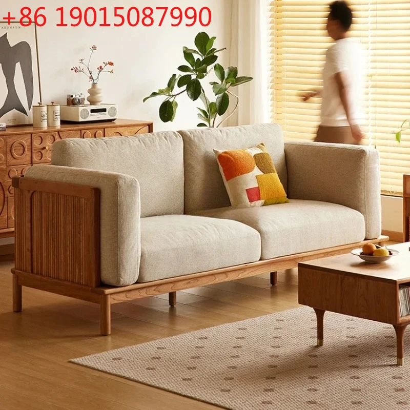 North American Cherry Wood Rainbow Sofa Full Solid Wood Wrap-around Inline Sofa
North American Cherry Wood Rainbow Sofa Full Solid Wood Wrap-around Inline Sofa