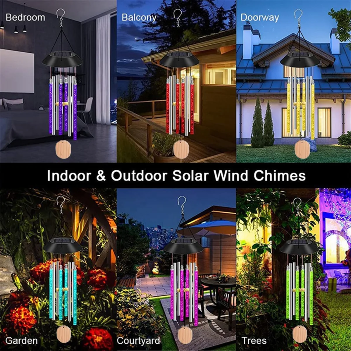 Garden Wind Chime Lamp Solar Powered Induction Glowing Wind Chime Indoor Outdoor Waterproof Wind Bell Hanging Decoration jasmine
Garden Wind Chime Lamp Solar Powered Induction Glowing Wind Chime Indoor Outdoor Waterproof Wind Bell Hanging Decoration jasmine