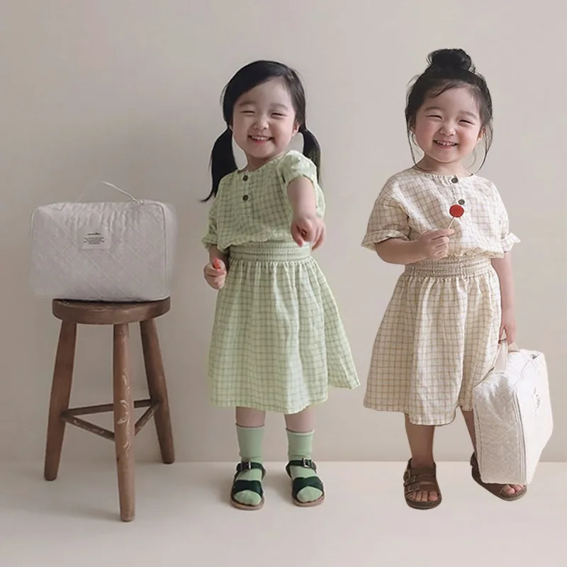 2023 Summer New Baby Girl Plaid Dress Kids Short Sleeve Princess Dress Cute Girls Casual Dress Sweet Children Dress
2023 Summer New Baby Girl Plaid Dress Kids Short Sleeve Princess Dress Cute Girls Casual Dress Sweet Children Dress