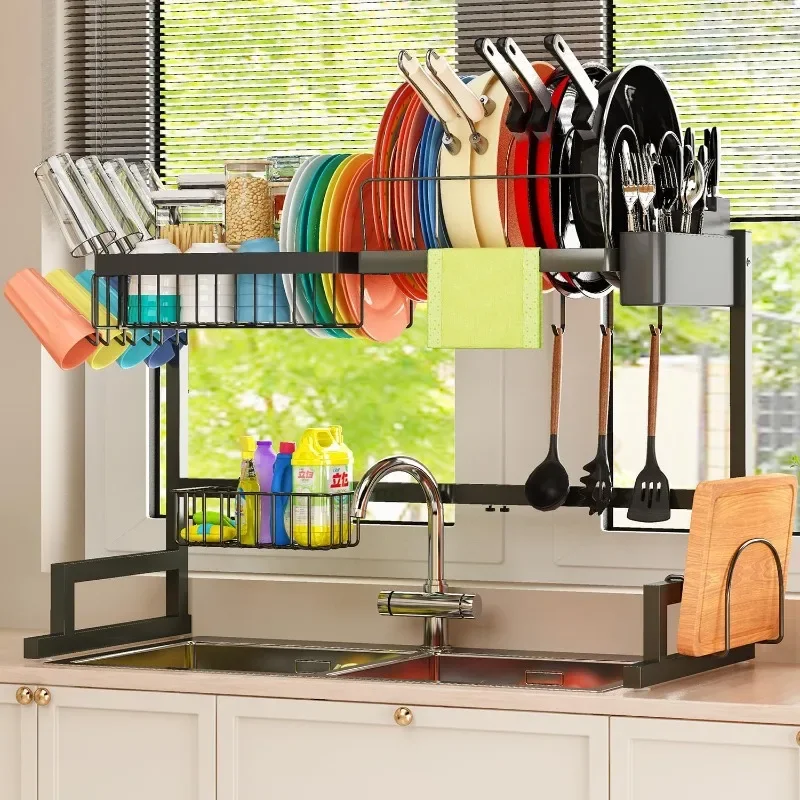 Over Sink Dish Drying Rack (Expandable Height/Length) Snap-On Design Dish Drainer Stainless Steel Storage Counter Organizer
Over Sink Dish Drying Rack (Expandable Height/Length) Snap-On Design Dish Drainer Stainless Steel Storage Counter Organizer
