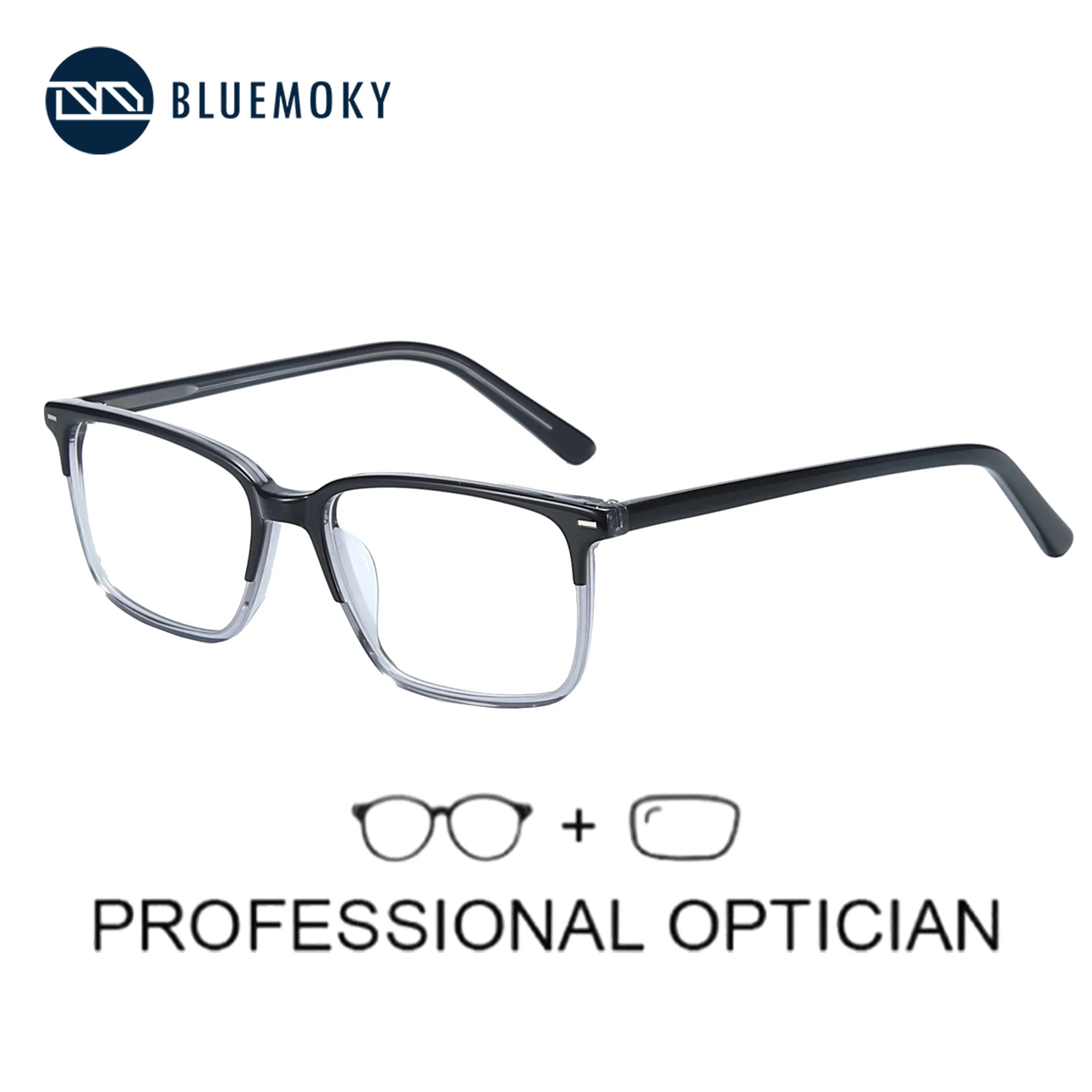 BLUEMOKY Trendy Acetate Prescription Eyeglasses Rectangle Optical Progressive Anti-Blu-ray Glasses for Men Myopia Hyperopia
BLUEMOKY Trendy Acetate Prescription Eyeglasses Rectangle Optical Progressive Anti-Blu-ray Glasses for Men Myopia Hyperopia
