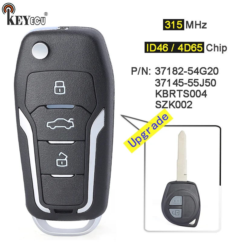 KEYECU 315 МГц ID46 /4D65 чип 37182-54G20 55J50 KBRTS004 SZK002 обновленный дистанционный брелок для ключа для Suzuki Jimny Swift Grand Vitara
KEYECU 315 МГц ID46 /4D65 чип 37182-54G20 55J50 KBRTS004 SZK002 обновленный дистанционный брелок для ключа для Suzuki Jimny Swift Grand Vitara