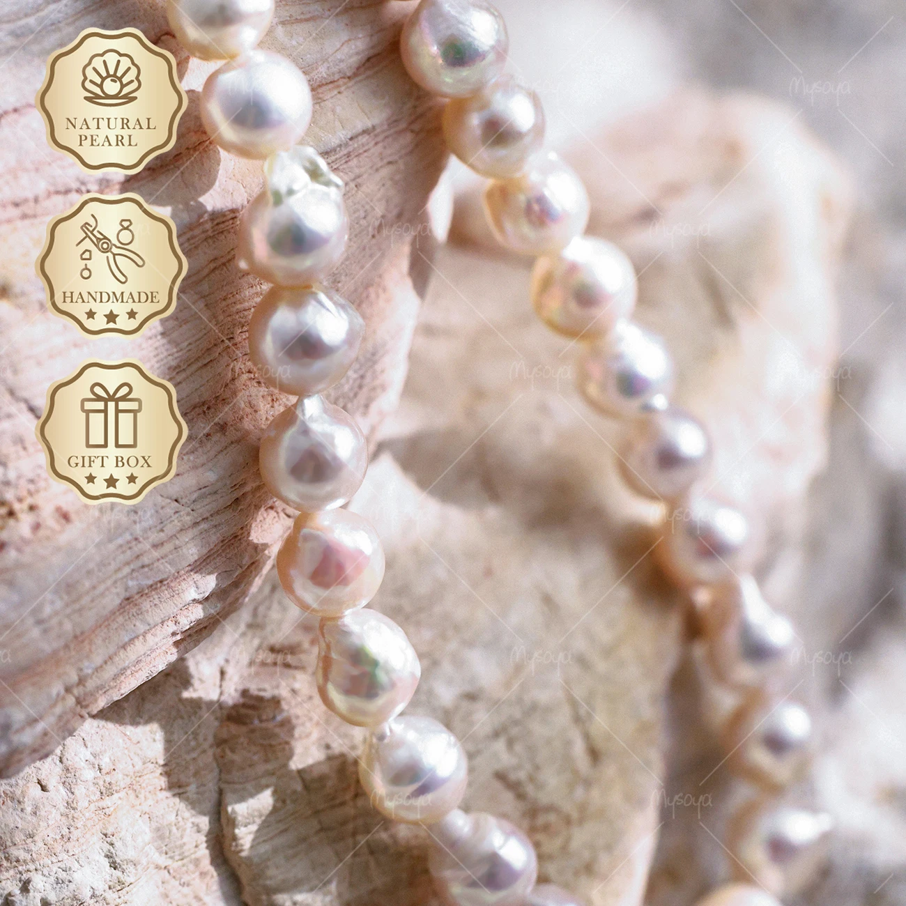 MYSOYA Japanese Baroque Akoya Pearl Necklace 7-7.5mm, Gift Box, Pearl Jewelry S294
MYSOYA Japanese Baroque Akoya Pearl Necklace 7-7.5mm, Gift Box, Pearl Jewelry S294