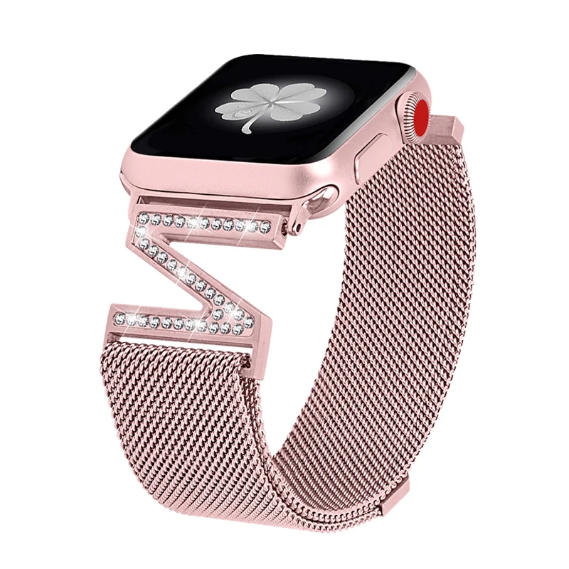 Алмазный ремешок для Apple Watch band 45 мм 41 мм 38 мм 42 мм 40 мм 44 мм, браслет «Миланская петля» из нержавеющей стали для iwatch series 7 6 SE 5 4
Алмазный ремешок для Apple Watch band 45 мм 41 мм 38 мм 42 мм 40 мм 44 мм, браслет «Миланская петля» из нержавеющей стали для iwatch series 7 6 SE 5 4
