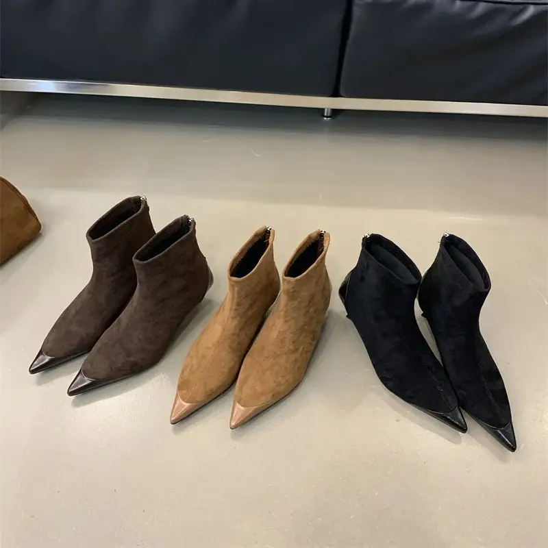 Bailamos Winter Pointed Toe Ankle Boots Women Designer Vintage Thin Low Heel Shoes Modern SHort Botas Zapatos De Mujer
Bailamos Winter Pointed Toe Ankle Boots Women Designer Vintage Thin Low Heel Shoes Modern SHort Botas Zapatos De Mujer