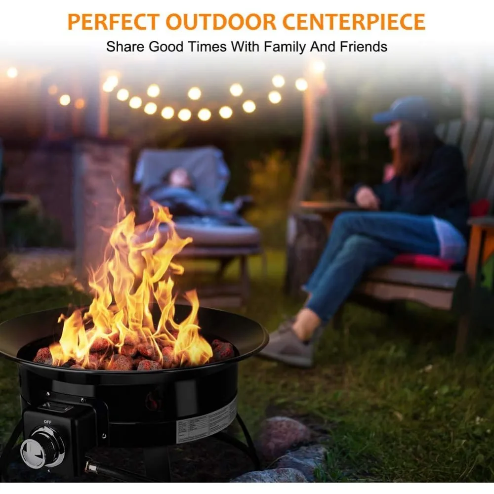 Portable Propane Fire Pit, Camplux Outdoor Gas Fire Bowl for RV Camping Backyard Party, FP19MB 19 Inch Diameter, Black
Portable Propane Fire Pit, Camplux Outdoor Gas Fire Bowl for RV Camping Backyard Party, FP19MB 19 Inch Diameter, Black