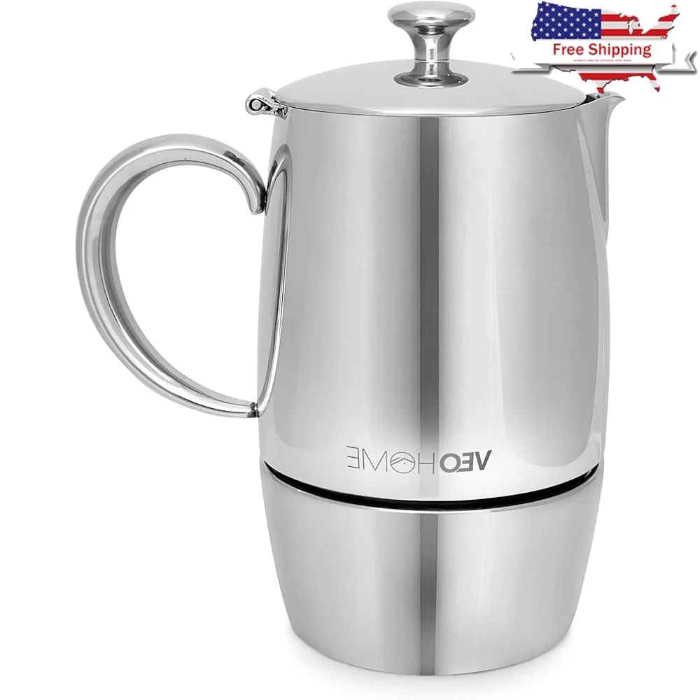 Stainless Steel Stovetop Espresso Maker Induction Moka Pot 300mL Durable Double-Filter Fresh Coffee High-End Coffee Maker
Stainless Steel Stovetop Espresso Maker Induction Moka Pot 300mL Durable Double-Filter Fresh Coffee High-End Coffee Maker