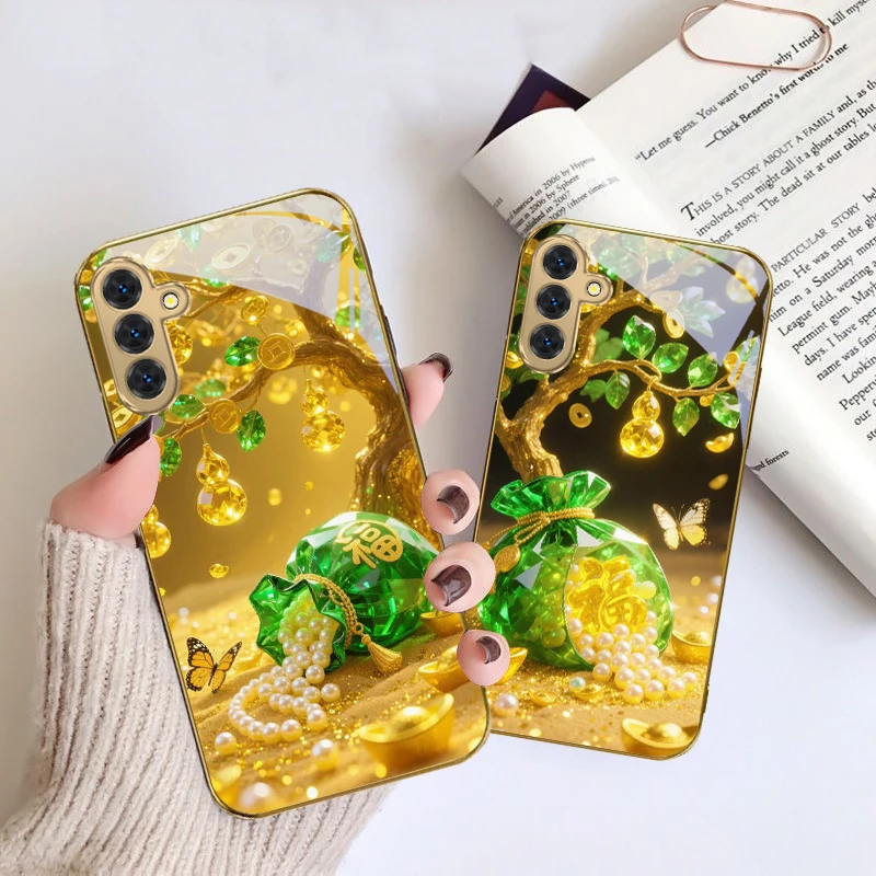 Green Cute Lucky Bag For Samsung A 01 52S 04 04e 05 05S 10 12 13 A22 23 24 36 42 M02 Note 10 20Ultra 8 9 Golden glass phone case
Green Cute Lucky Bag For Samsung A 01 52S 04 04e 05 05S 10 12 13 A22 23 24 36 42 M02 Note 10 20Ultra 8 9 Golden glass phone case