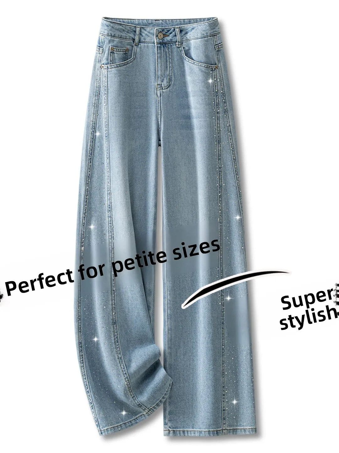Light Blue Rhinestone Wide Leg Jeans Women's Spring Autumn New Small Size Super Beautiful Loose Nine Point Straight Pants
Light Blue Rhinestone Wide Leg Jeans Women's Spring Autumn New Small Size Super Beautiful Loose Nine Point Straight Pants