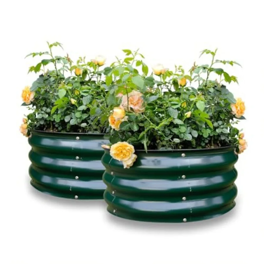 Комплект из 2 оцинкованных круглых приподнятых грядок 2x2x1 фут (60x60x30 см) для сада, металлические ящики-клумбы для улицы, темно-зеленые, легко собираемые, большие садовые грядки для
Комплект из 2 оцинкованных круглых приподнятых грядок 2x2x1 фут (60x60x30 см) для сада, металлические ящики-клумбы для улицы, темно-зеленые, легко собираемые, большие садовые грядки для