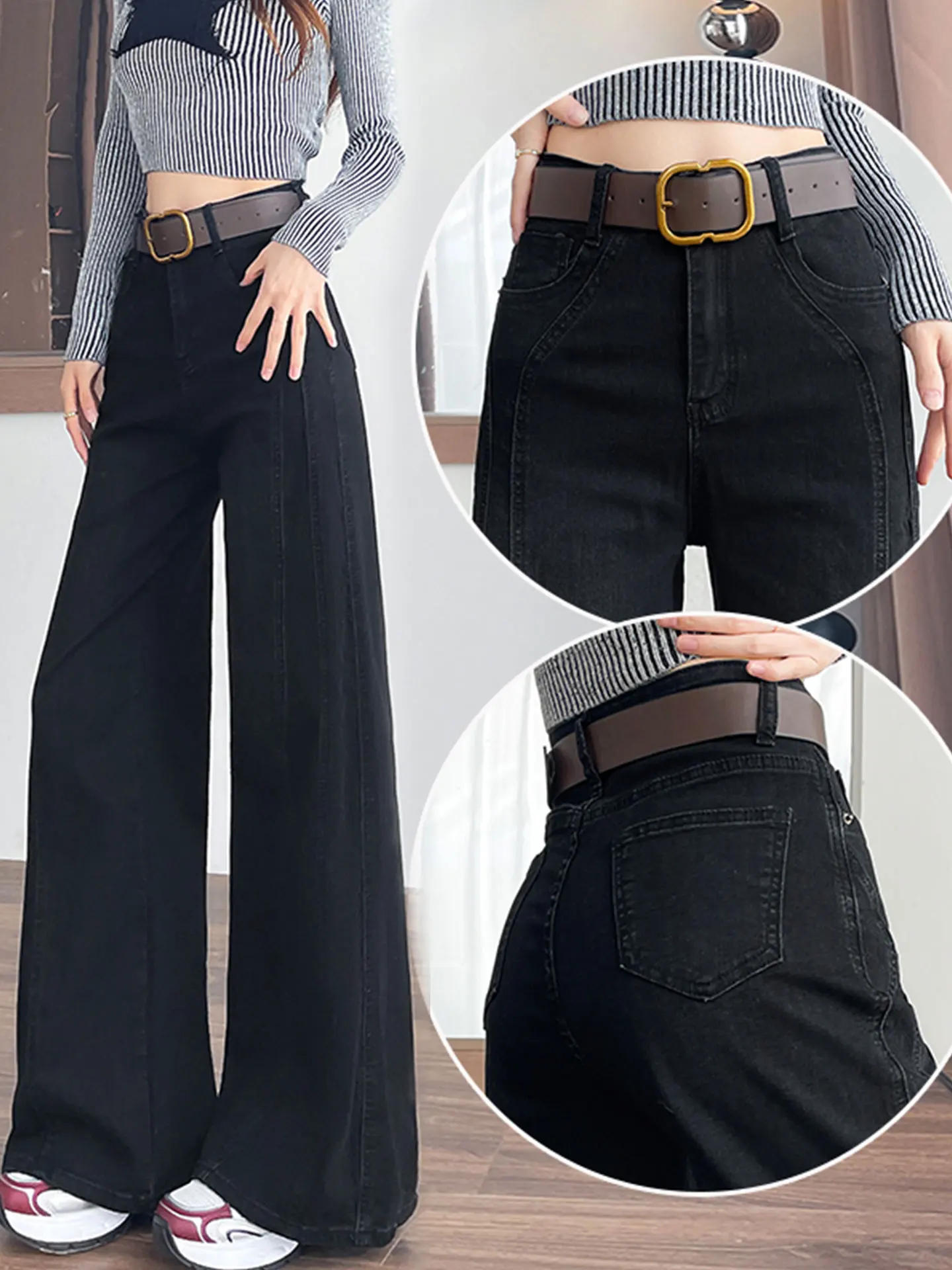 Bla Wide Leg Denim Jeans Women's Loose Fit High Waist Bell Bot Trousers Faion Patchwork Design Comfortable Autumn Win...
Bla Wide Leg Denim Jeans Women's Loose Fit High Waist Bell Bot Trousers Faion Patchwork Design Comfortable Autumn Win...