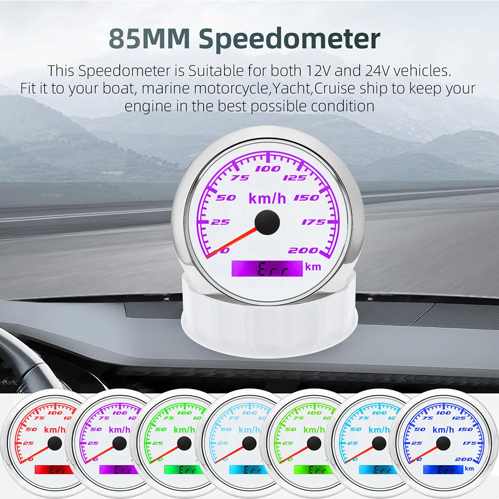85mm 0-200KMH Digital Speedometer Pulse Signal Car Speed Gauge Waterproof Meter for 12V24V Boat Car Yacht Truck
85mm 0-200KMH Digital Speedometer Pulse Signal Car Speed Gauge Waterproof Meter for 12V24V Boat Car Yacht Truck