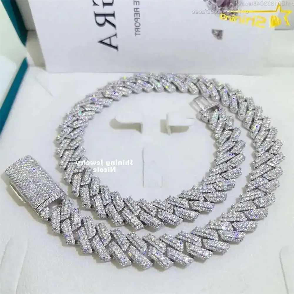 Hip Hop Fine Jewelry Vvs Diamond 3 Rows 15mm Cuban Link Necklace 925 Silver Men Moissanite Cuban Chain
Hip Hop Fine Jewelry Vvs Diamond 3 Rows 15mm Cuban Link Necklace 925 Silver Men Moissanite Cuban Chain